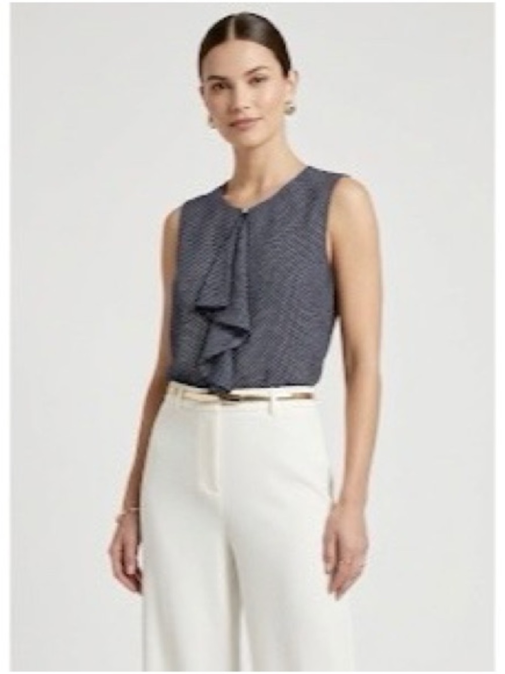 New Covington Lined Chiffon Sleeveless Ruffled Blouse Size Small